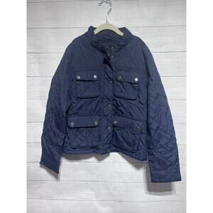GAP Kids Girls Navy Quilted Barn Jacket Size Large